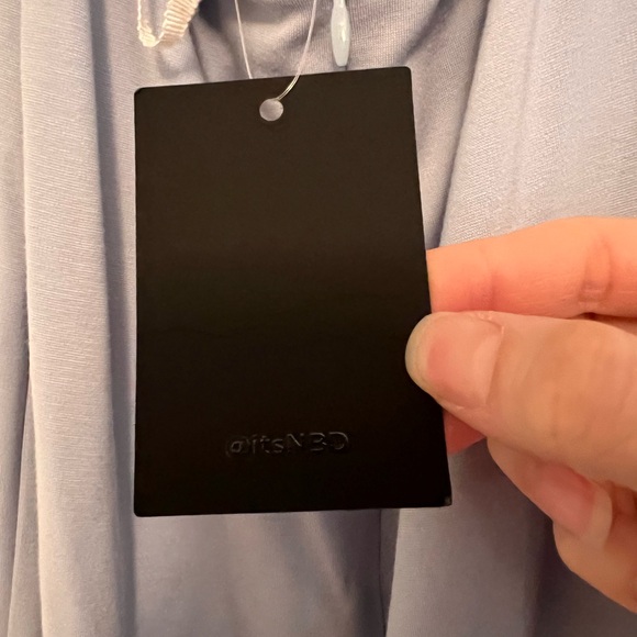 NEW NWT $228 NBD Jenny From The Block halter neck maxi gown dress powder blue xs - Picture 5 of 7